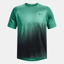 Under Armour Men's UA Tech™ Fade T-Shirt Birdie Green / Black - Tall -underwear Zone ps1377053 508 hf 1