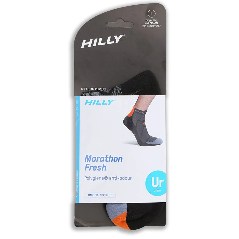 Ronhill Men's Hilly Marathon Fresh Socklet Black / Orange 3 Ronhill Men's Hilly Marathon Fresh Socklet Black / Orange - Image 3