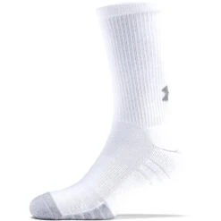 Under Armour Men's HeatGear® Crew Socks 3 Pack White / Steel -underwear Zone s7.1346751 100 sideprof sl