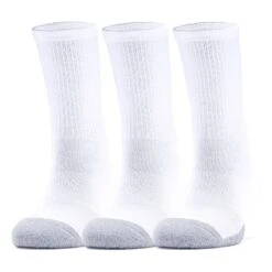 Under Armour Men's HeatGear® Crew Socks 3 Pack White / Steel