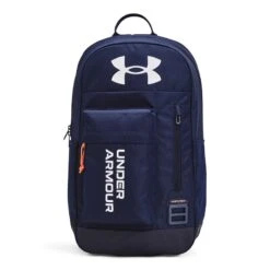 Under Armour Halftime Backpack Midnight Navy / Dark Tangerine / White