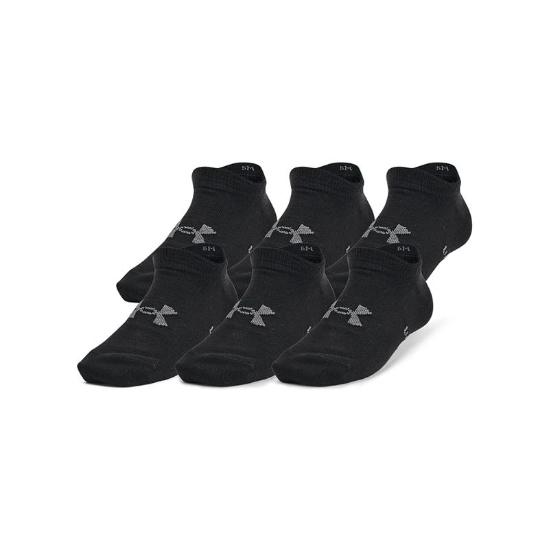 Under Armour Kids' UA Essential 6-Pack No Show Socks Black / Black / Pitch Grey 1 Under Armour Kids' UA Essential 6-Pack No Show Socks Black / Black / Pitch Grey