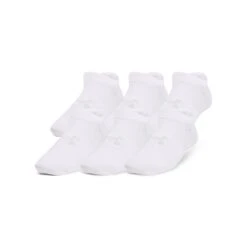 Under Armour Kids' UA Essential 6-Pack No Show Socks White / White / Halo Grey