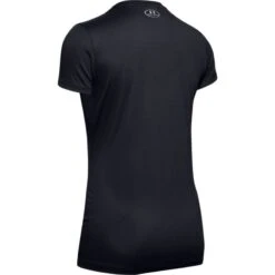 Under Armour Women's UA Tech™ V-Neck T-Shirt Black / Metallic Silver -underwear Zone s7.ps1255839 002 hb