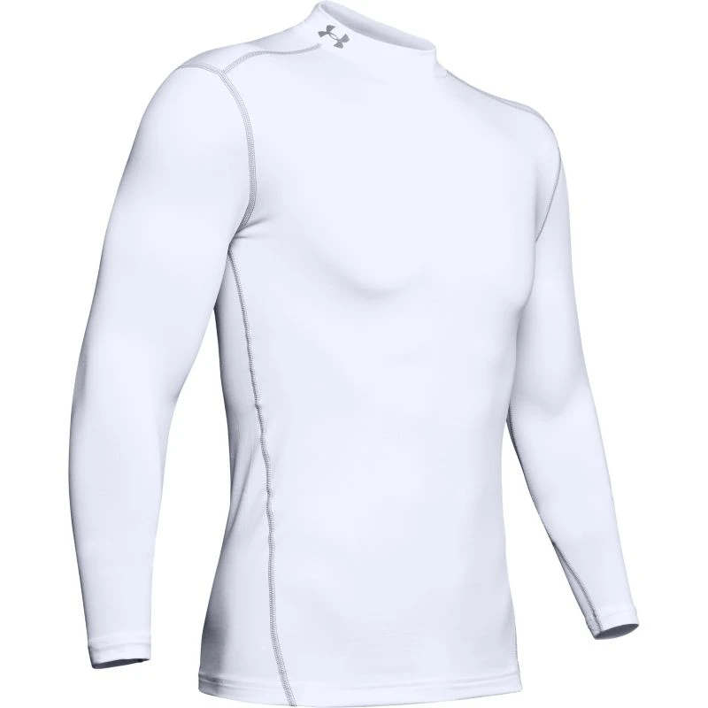 Under Armour Men's UA ColdGear® Armour Compression Mock Baselayer White / Steel 6 Under Armour Men's UA ColdGear® Armour Compression Mock Baselayer White / Steel - Image 6
