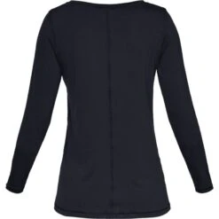 Under Armour Women's HeatGear® Armour Long Sleeve Top Black / Metallic Silver -underwear Zone s7.ps1328966 001 hb