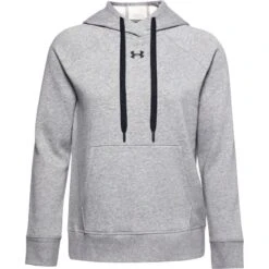 Under Armour Women's UA Rival Fleece HB Hoodie Steel Medium Heather / Black -underwear Zone s7.ps1356317 035 hf