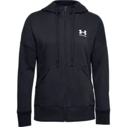 Under Armour Women's Rival Fleece Full Zip Hoodie Black -underwear Zone s7.ps1356400 001 hf