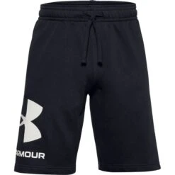 Under Armour Men's UA Rival Fleece Big Logo Shorts Black / Onyx White -underwear Zone s7.ps1357118 001 hf