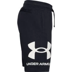 Under Armour Men's UA Rival Fleece Big Logo Shorts Black / Onyx White -underwear Zone s7.ps1357118 001 hs