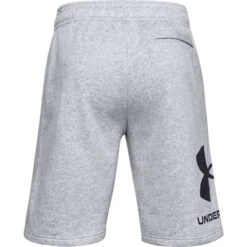 Under Armour Men's UA Rival Fleece Big Logo Shorts Mod Gray Light Heather / Black -underwear Zone s7.ps1357118 011 hb