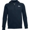 Under Armour Kids' UA Rival Cotton Full Zip Hoodie Academy / Onyx White