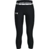 Under Armour Kids' HeatGear® Armour Crop Leggings Black / White