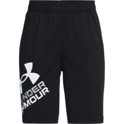 Under Armour Kids' UA Prototype 2.0 Logo Shorts Black / White