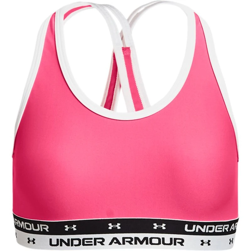 Under Armour Kids' UA Crossback Sports Bra Cerise / White 1 Under Armour Kids' UA Crossback Sports Bra Cerise / White