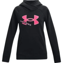 Under Armour Kids' UA Rival Fleece Logo Hoodie Black / Cerise