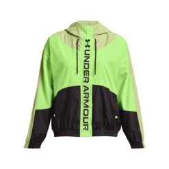 Under Armour Women's UA Rush Woven Full Zip Jacket Pale Olive / Quirky Lime / Jet Grey -underwear Zone s7.ps1369845 383 hf