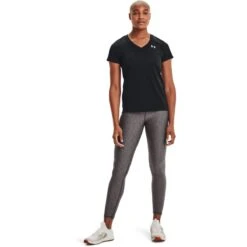 Under Armour Women's UA Tech™ V-Neck T-Shirt Black / Metallic Silver