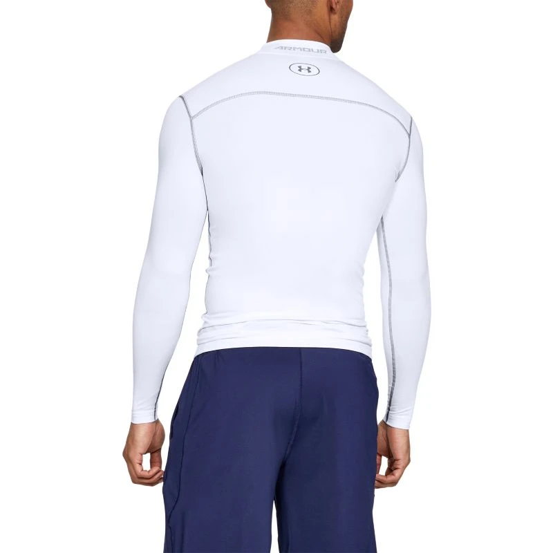 Under Armour Men's UA ColdGear® Armour Compression Mock Baselayer White / Steel 2 Under Armour Men's UA ColdGear® Armour Compression Mock Baselayer White / Steel - Image 2