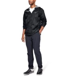 Under Armour Men's UA Forefront Rain Jacket Black / Steel -underwear Zone s7.v5 1321439 001 fsf