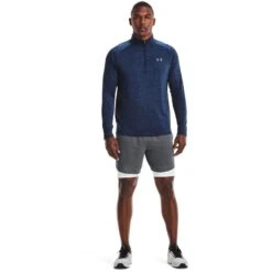 Under Armour Men's UA Tech™ Half Zip Top Academy / Steel -underwear Zone s7.v5 1328495 409 fsf 1