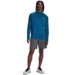 Under Armour Men's Tech™ ½ Zip Top Varsity Blue / Cosmic Blue / Blizzard -underwear Zone s7.v5 1328495 426 fsf