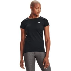 Under Armour Women's HeatGear® Armour T-Shirt Black / Metallic Silver