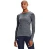 Under Armour Women's HeatGear® Armour Long Sleeve Top Pitch Grey Light Heather / Metallic Silver
