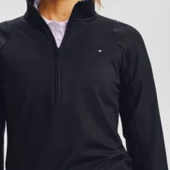 Under Armour Women's Storm Midlayer Half Zip Black / Black -underwear Zone s7.v5 1356229 001 collar main