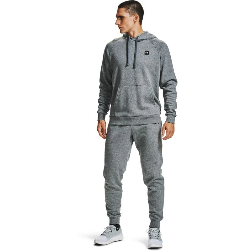 Under Armour Men's UA Rival Fleece Hoodie Pitch Grey Light Heather / Onyx White 4 Under Armour Men's UA Rival Fleece Hoodie Pitch Grey Light Heather / Onyx White - Image 4