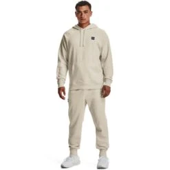 Under Armour Men's Rival Fleece Hoodie Stone / Onyx White -underwear Zone s7.v5 1357092 279 fsf