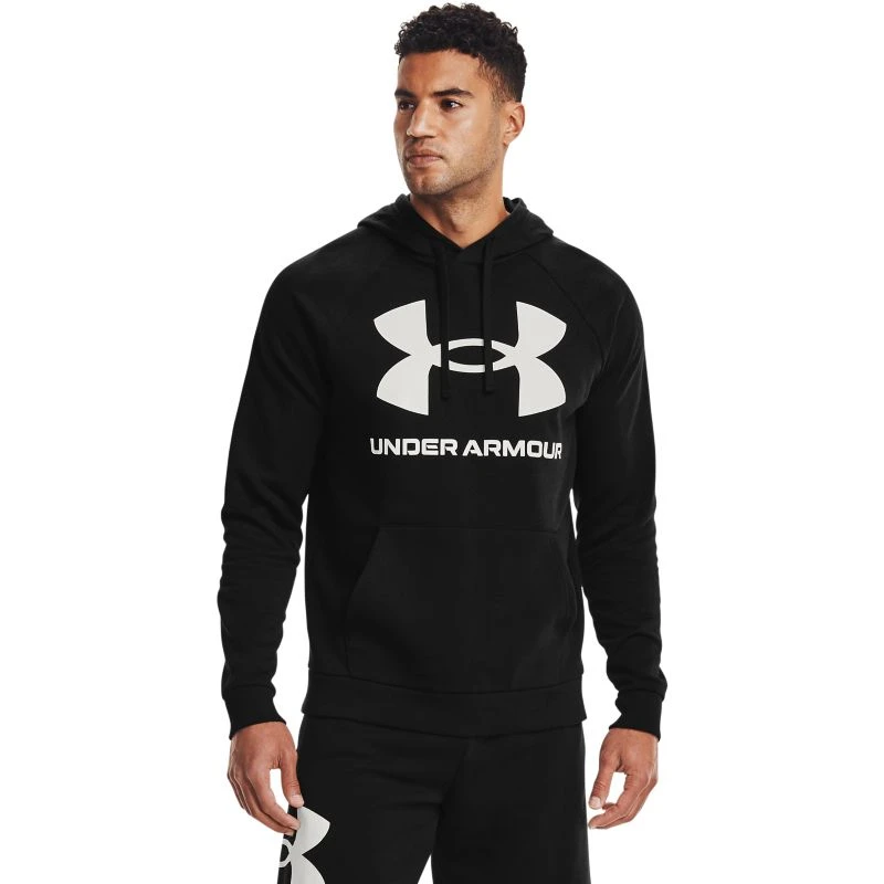 Under Armour Men's UA Rival Fleece Big Logo Hoodie Black / Onyx White 1 Under Armour Men's UA Rival Fleece Big Logo Hoodie Black / Onyx White