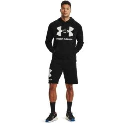 Under Armour Men's UA Rival Fleece Big Logo Hoodie Black / Onyx White 8 Under Armour Men's UA Rival Fleece Big Logo Hoodie Black / Onyx White -underwear Zone s7.v5 1357093 001 fsf