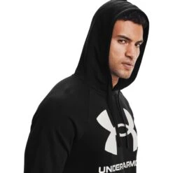 Under Armour Men's UA Rival Fleece Big Logo Hoodie Black / Onyx White 9 Under Armour Men's UA Rival Fleece Big Logo Hoodie Black / Onyx White -underwear Zone s7.v5 1357093 001 hood