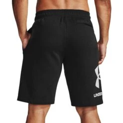 Under Armour Men's UA Rival Fleece Big Logo Shorts Black / Onyx White -underwear Zone s7.v5 1357118 001 bc