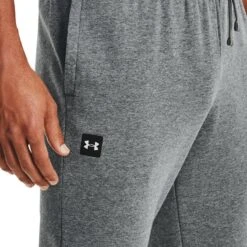 Under Armour Men's Rival Fleece Joggers Pitch Gray Light Heather / Onyx White -underwear Zone s7.v5 1357128 012 sidedet