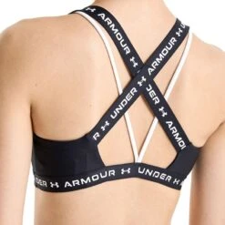 Under Armour Women's Cross Back Low Sports Bra Black / White -underwear Zone s7.v5 1361033 001 bcadd kr
