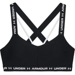 Under Armour Women's Cross Back Low Sports Bra Black / White -underwear Zone s7.v5 1361033 001 ldf sl