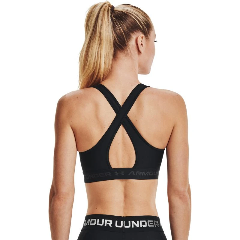 Under Armour Women's Armour Mid Crossback Sports Bra Black / Jet Grey 2 Under Armour Women's Armour Mid Crossback Sports Bra Black / Jet Grey - Image 2