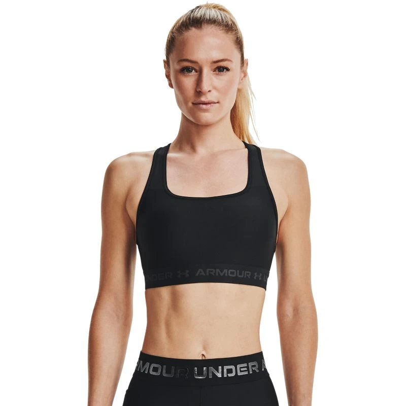 Under Armour Women's Armour Mid Crossback Sports Bra Black / Jet Grey 1 Under Armour Women's Armour Mid Crossback Sports Bra Black / Jet Grey
