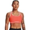 Under Armour Women's Armour Mid Crossback Sports Bra Electric Tangerine / White