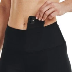 Under Armour Women's HeatGear® Armour Branded Leggings Black / Meteor Pink -underwear Zone s7.v5 1361046 002 sidedet