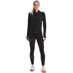 Under Armour Women's UA Streaker Run Half Zip Top Black / Reflective -underwear Zone s7.v5 1361375 001 fsf