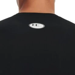 Under Armour Men's HeatGear® Armour Long Sleeve T-Shirt Black / White -underwear Zone s7.v5 1361524 001 bckdet