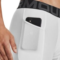 Under Armour Men's HeatGear® Armour Compression Shorts White / Black -underwear Zone s7.v5 1361596 100 sidedet