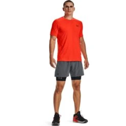 Under Armour Men's HeatGear® Armour Fitted T-Shirt Phoenix Fire / Black -underwear Zone s7.v5 1361683 296 fsf