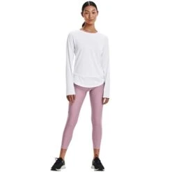 Under Armour Women's UA Tech™ Vent Long Sleeve T-Shirt White / Black -underwear Zone s7.v5 1366130 100 fsf
