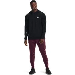 Under Armour Men's Armour Terry Hoodie Black / White -underwear Zone s7.v5 1366259 001 fsf 1