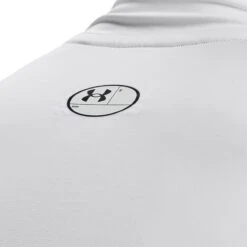 Under Armour Men's HeatGear® Armour Mock Long Sleeve Top White / Black -underwear Zone s7.v5 1369606 100 bckdet