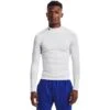 Under Armour Men's HeatGear® Armour Mock Long Sleeve Top White / Black